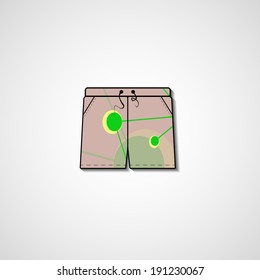 Abstract illustration on shorts, template editable.