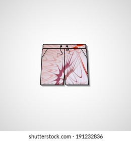 Abstract illustration on shorts, template editable.
