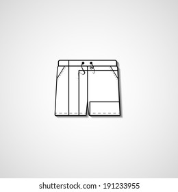 Abstract illustration on shorts, template editable.