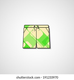 Abstract illustration on shorts, template editable.