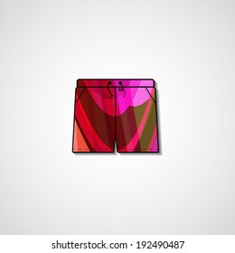 Abstract illustration on shorts, template editable.