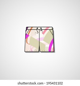 Abstract illustration on shorts, template editable.