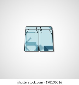 Abstract illustration on shorts, template editable.