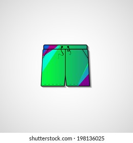 Abstract illustration on shorts, template editable.