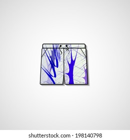 Abstract illustration on shorts, template editable.