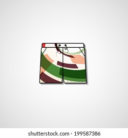 Abstract illustration on shorts, template editable.