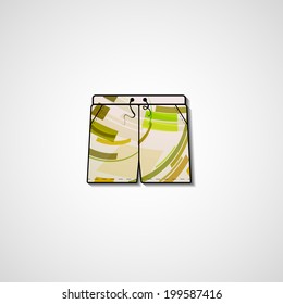 Abstract illustration on shorts, template editable.