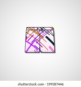 Abstract illustration on shorts, template editable.