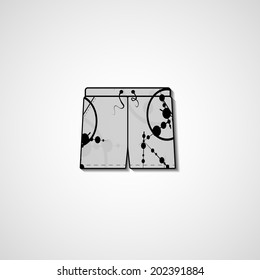 Abstract illustration on shorts, template editable.