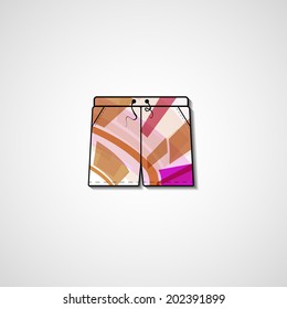 Abstract illustration on shorts, template editable.