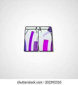 Abstract illustration on shorts, template editable.