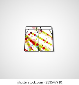 Abstract illustration on shorts, template editable.