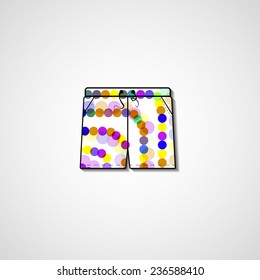 Abstract illustration on shorts, template editable.