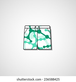 Abstract illustration on shorts, template editable.