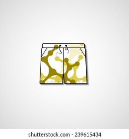 Abstract illustration on shorts, template editable.