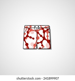 Abstract illustration on shorts, template editable.