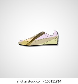 Abstract illustration on sneakers, template editable.