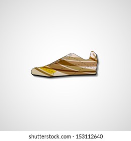 Abstract illustration on sneakers, template editable.