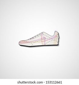 Abstract illustration on sneakers, template editable.