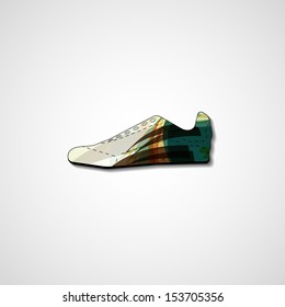 Abstract illustration on sneakers, template editable.