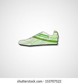 Abstract illustration on sneakers, template editable.