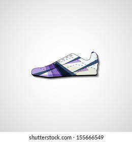 Abstract illustration on sneakers, template editable.