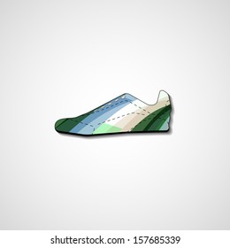 Abstract illustration on sneakers, template editable.