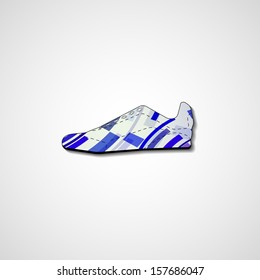 Abstract illustration on sneakers, template editable.