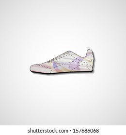Abstract illustration on sneakers, template editable.