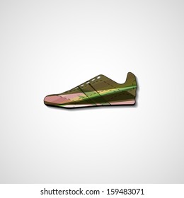 Abstract illustration on sneakers, template editable.