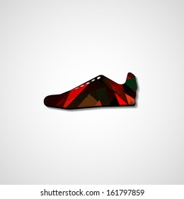 Abstract illustration on sneakers, template editable.