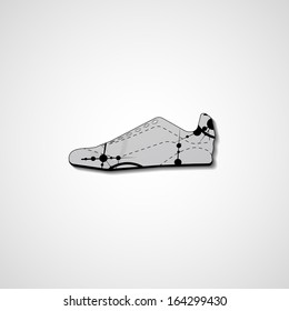 Abstract illustration on sneakers, template editable.