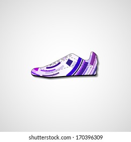 Abstract illustration on sneakers, template editable.