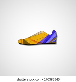 Abstract illustration on sneakers, template editable.