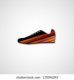 Abstract illustration on sneakers, template editable.