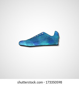 Abstract illustration on sneakers, template editable.