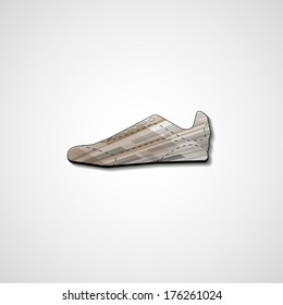 Abstract illustration on sneakers, template editable.