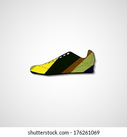 Abstract illustration on sneakers, template editable.