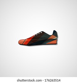 Abstract illustration on sneakers, template editable.