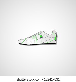 Abstract illustration on sneakers, template editable.
