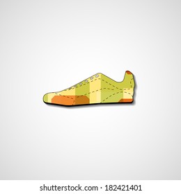 Abstract illustration on sneakers, template editable.