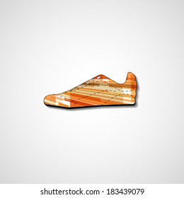 Abstract illustration on sneakers, template editable.