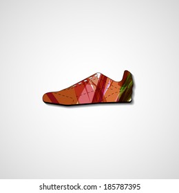 Abstract illustration on sneakers, template editable.