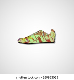 Abstract illustration on sneakers, template editable.