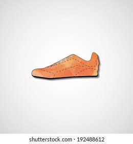 Abstract illustration on sneakers, template editable.