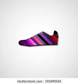 Abstract illustration on sneakers, template editable.