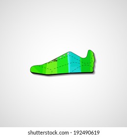 Abstract illustration on sneakers, template editable.