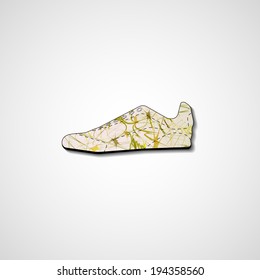 Abstract illustration on sneakers, template editable.