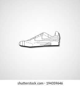 Abstract illustration on sneakers, template editable.