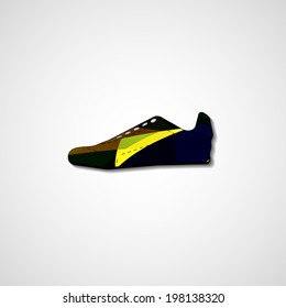 Abstract illustration on sneakers, template editable.